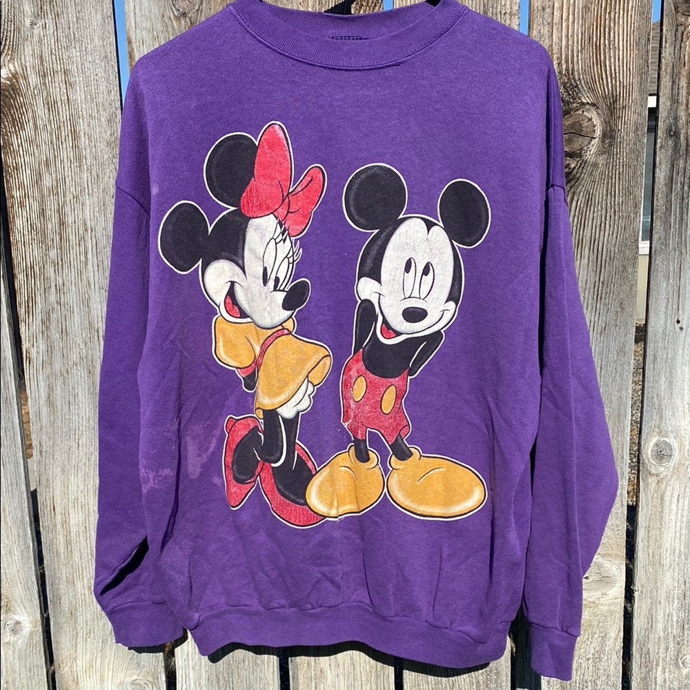 Vintage Disney Purple Mickey and Minnie Sweatshirt